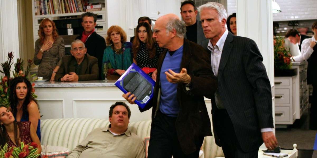 Ted kick's Larry out of his birthday party in Curb Your Enthusiasm