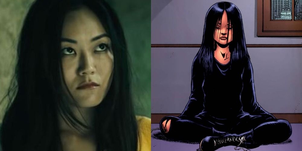 The Female in The Boys Tv show and comics side by side
