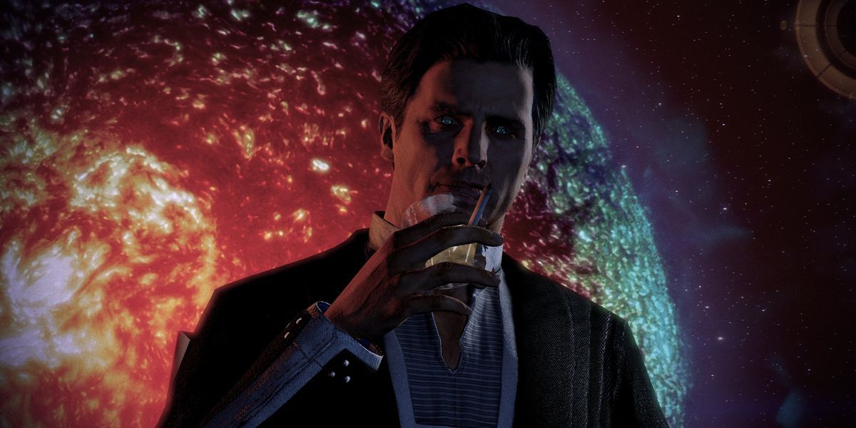 The Illusive Man smoking in Mass Effect.