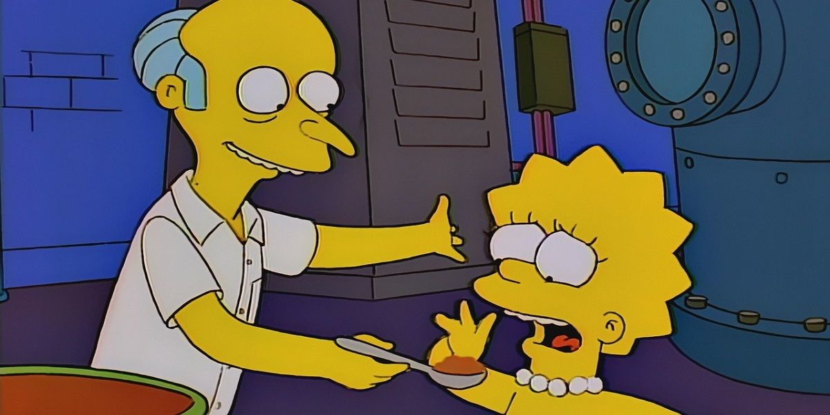 Mr Burns feeds Lisa 