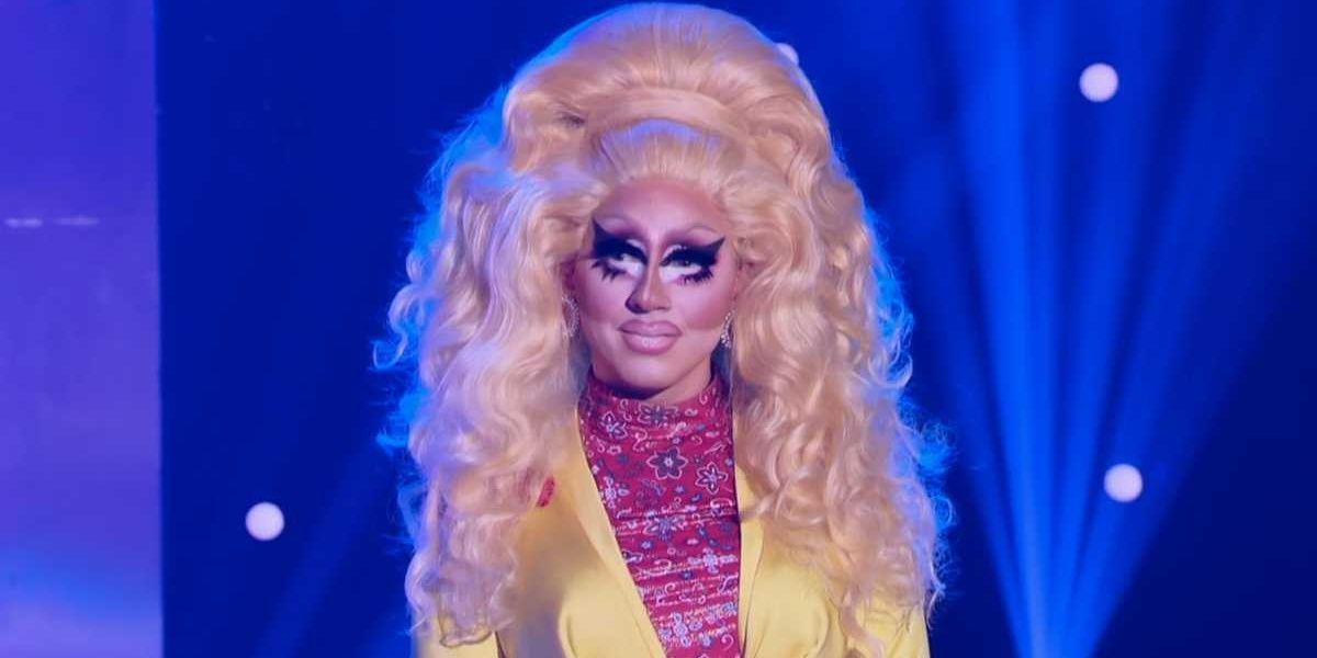 Trixie Mattel lip syncing in the RuPaul's Drag Race runway