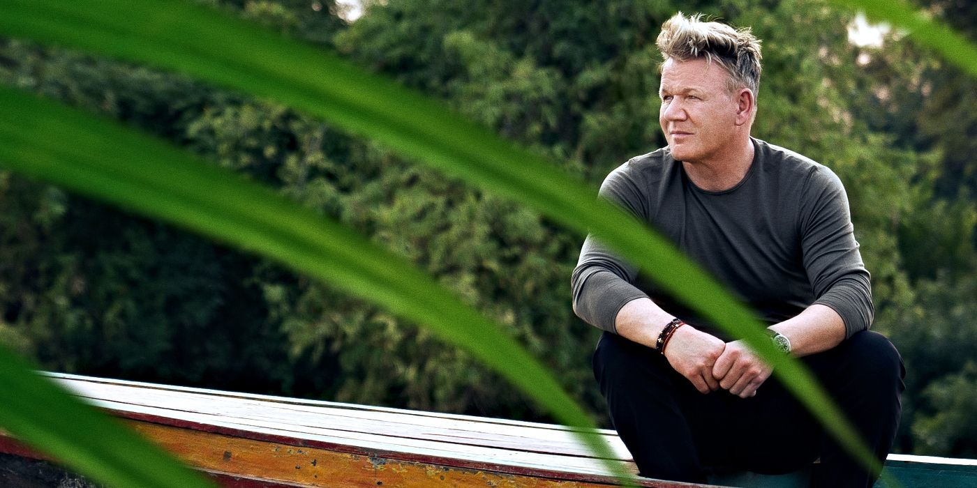 Gordon Ramsey sitting on a bench in Uncharted