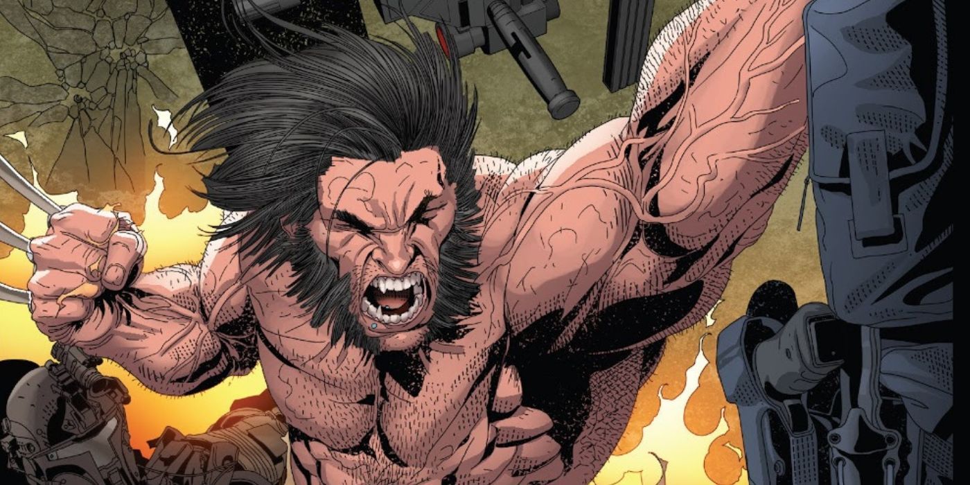 Wolverine roaring in rage in Marvel Comics