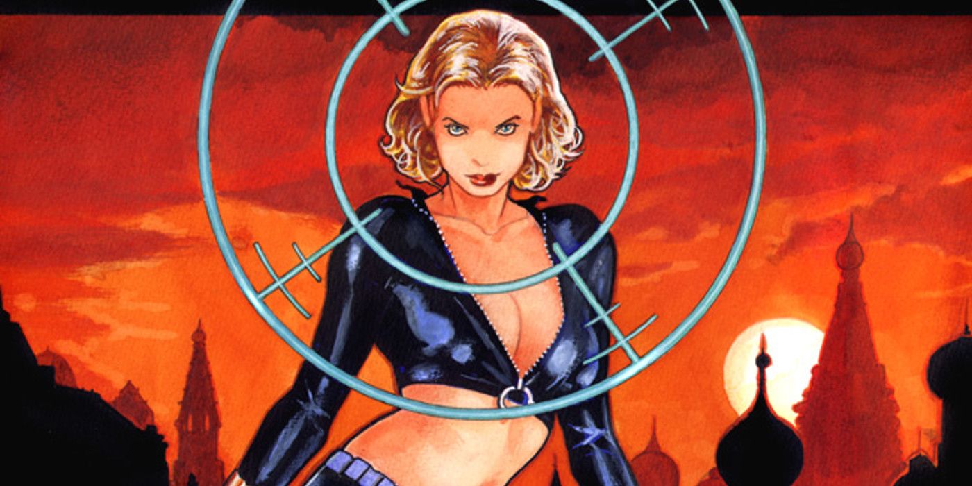 Yelena Belova in the crosshairs of a target in Marvel comics