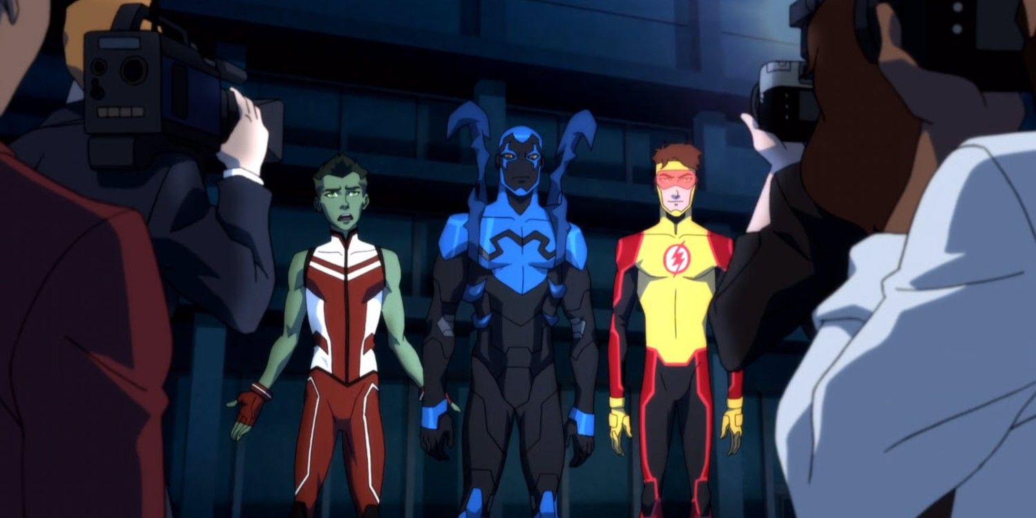 Young Justice Outsiders Beast Boy Blue Beetle Kid Flash