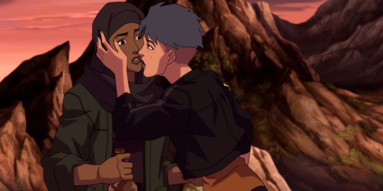 Harper Row Kisses Halo in Young Justice Outsiders