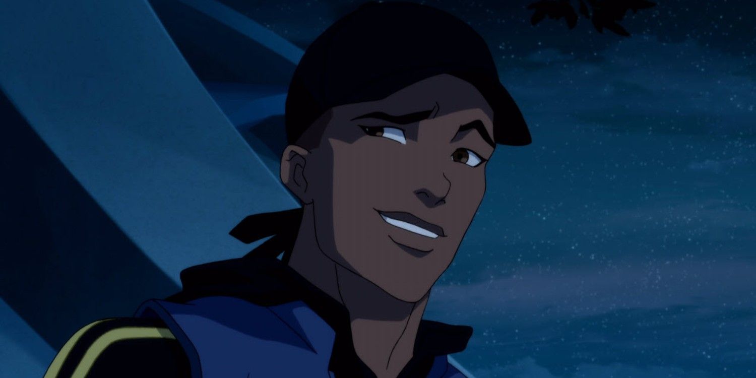 Static smiling confidently in Young Justice Outsiders 