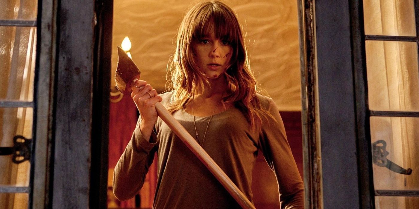 A girl with an axe in You're Next