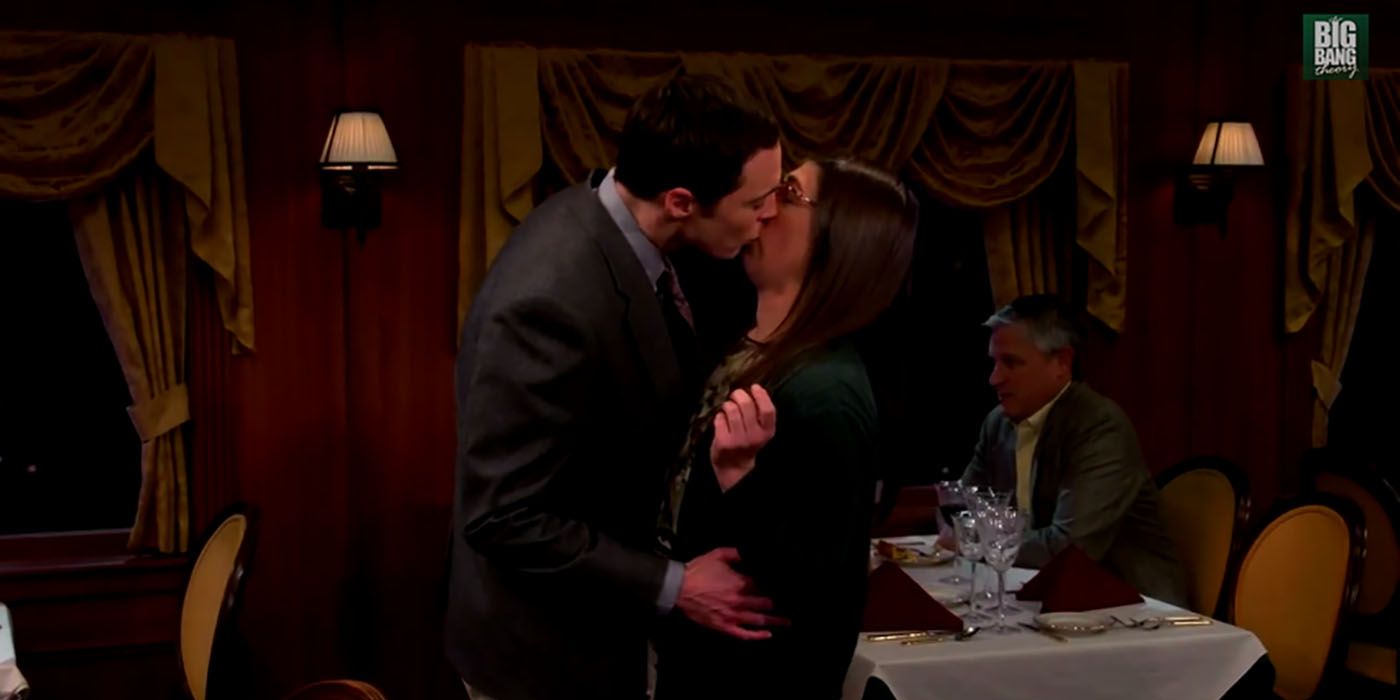 Sheldon Amy first kiss on Big Bang Theory.