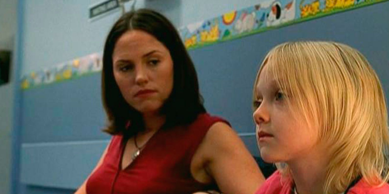 A woman looks at a young girl in CSI Miami