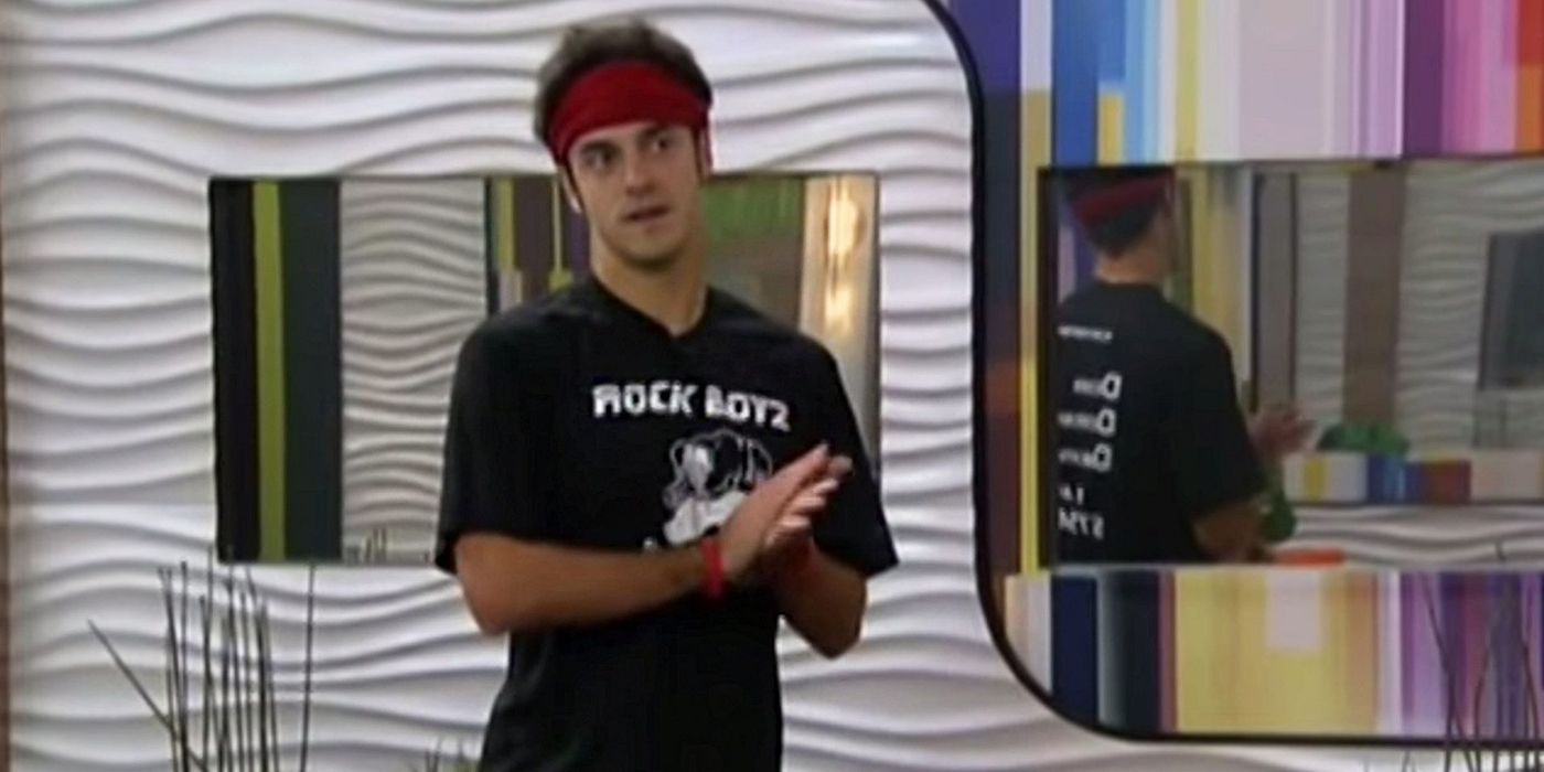 Dan Gheesling addressing the houseguests during his famous Funeral speech on Big Brother.