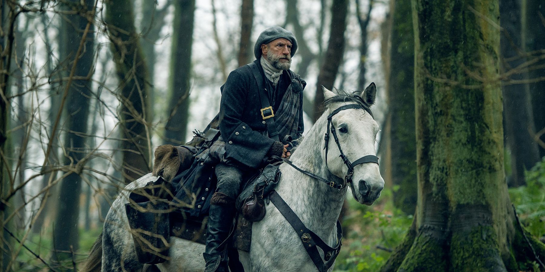 Dougal MacKenzie on a horse in Outlander