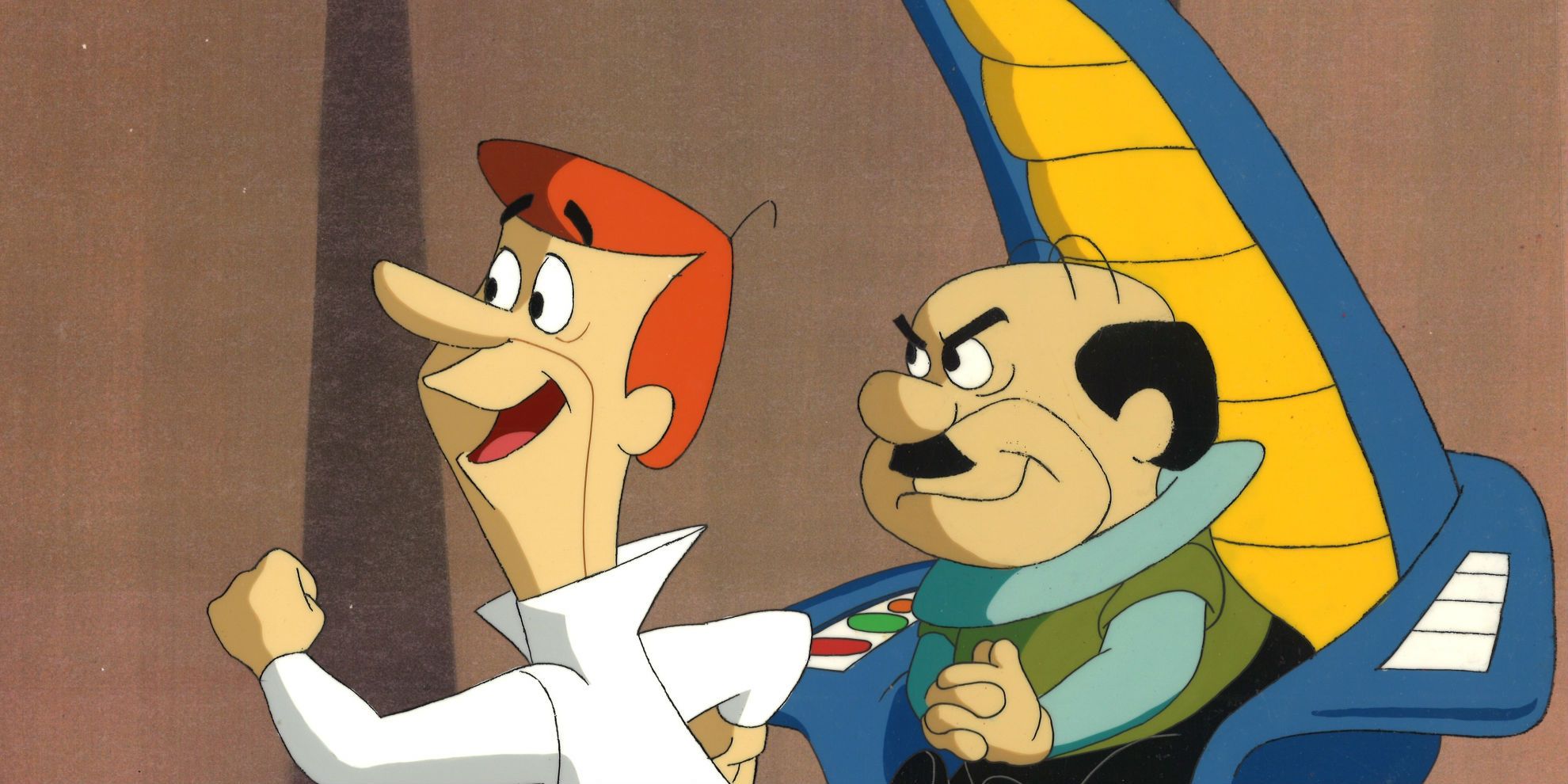 George and Mr. Spacely in The Jetsons movie
