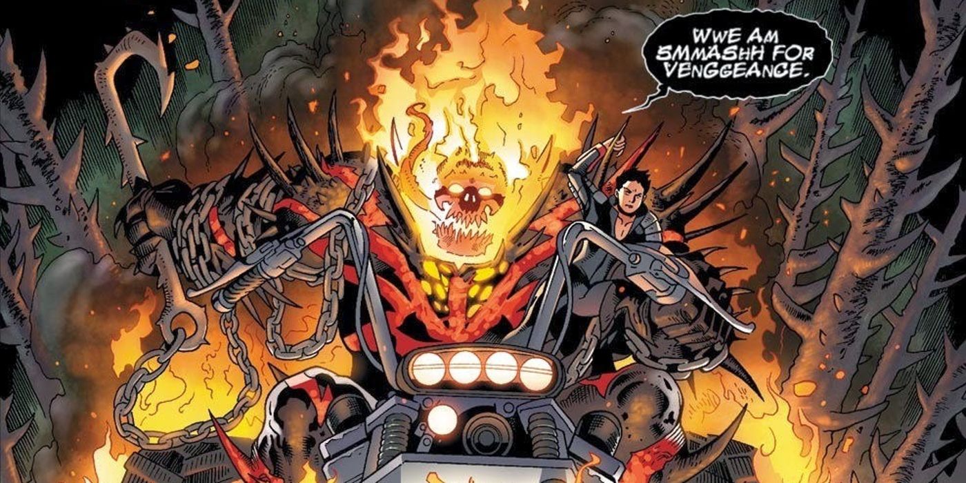 red hulk venom ghost rider fusion
