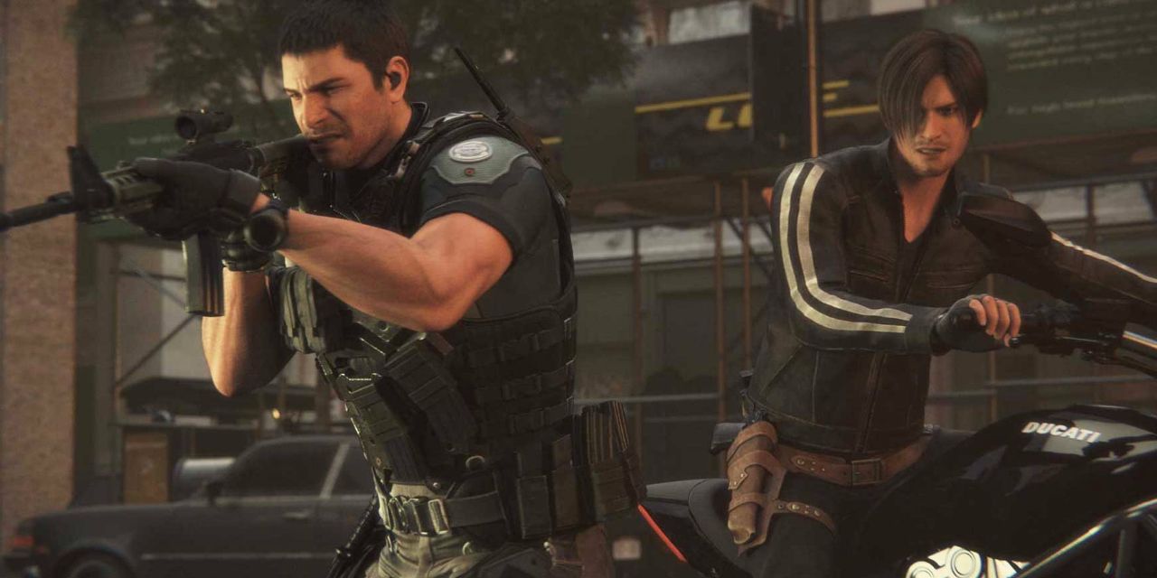 Leon Kennedy and Chris Redfield fighting in Resident Evil: Vendetta