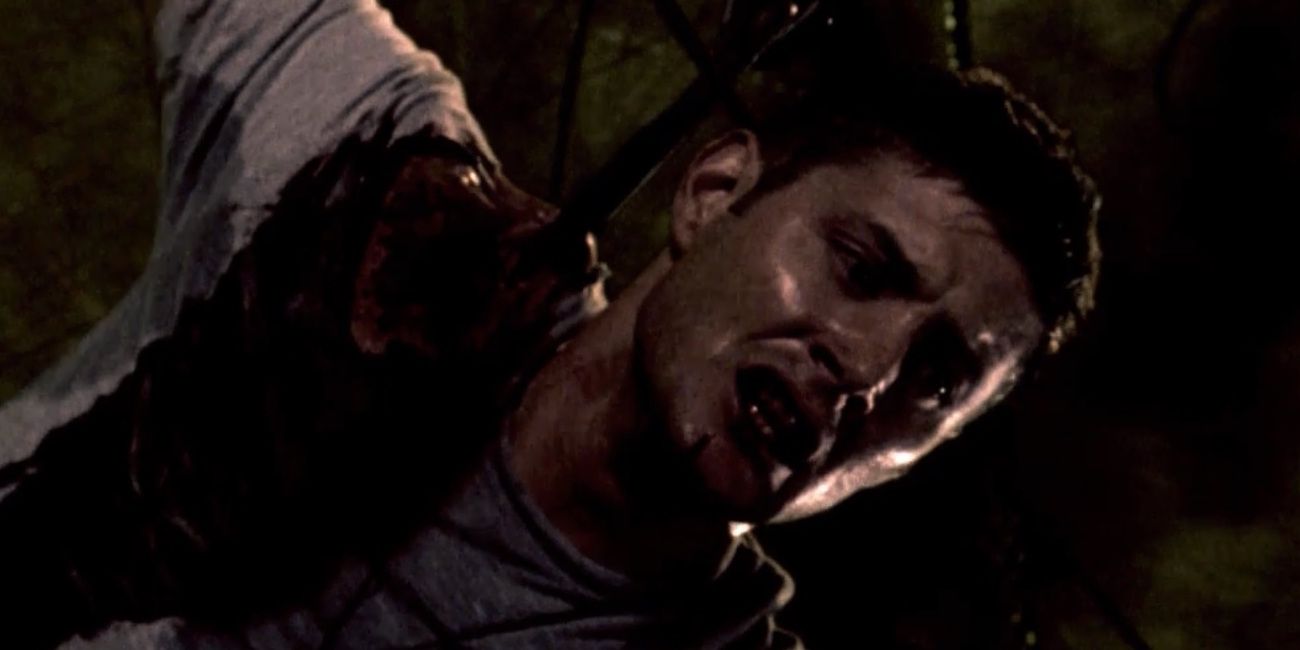 Dean calls for Sam as he is chained up in Hell after being killed by hellhounds in Supernatural