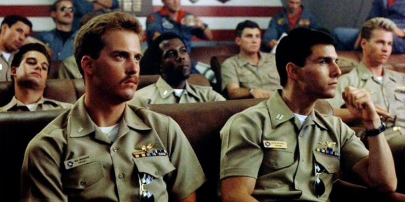 Maverick y Goose en el aula en Top Gun