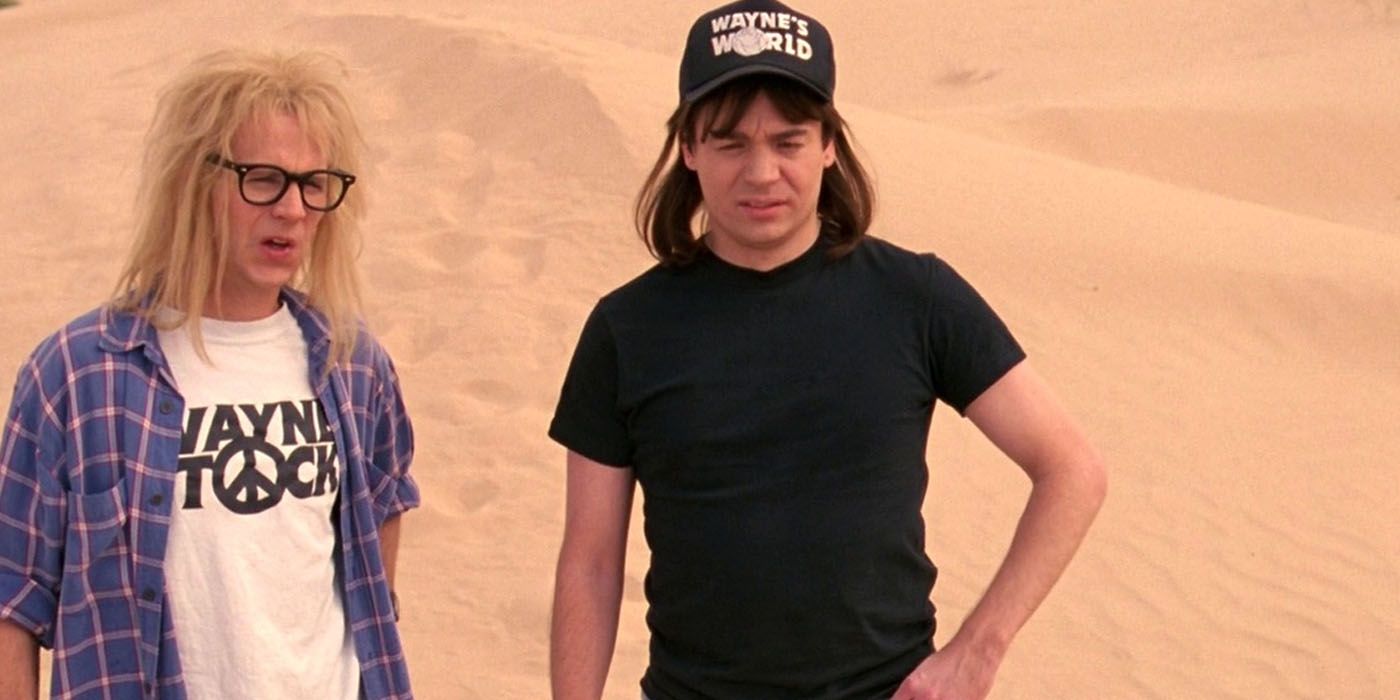 Wayne and Garth in the desert in Wayne's World 2