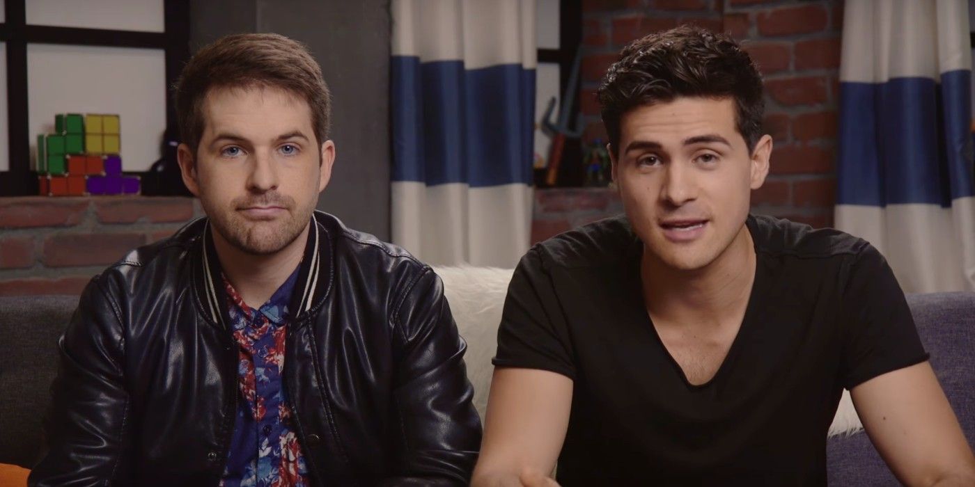 Anthony Padilla and Ian Hecox talking direct to camera in a Smosh video