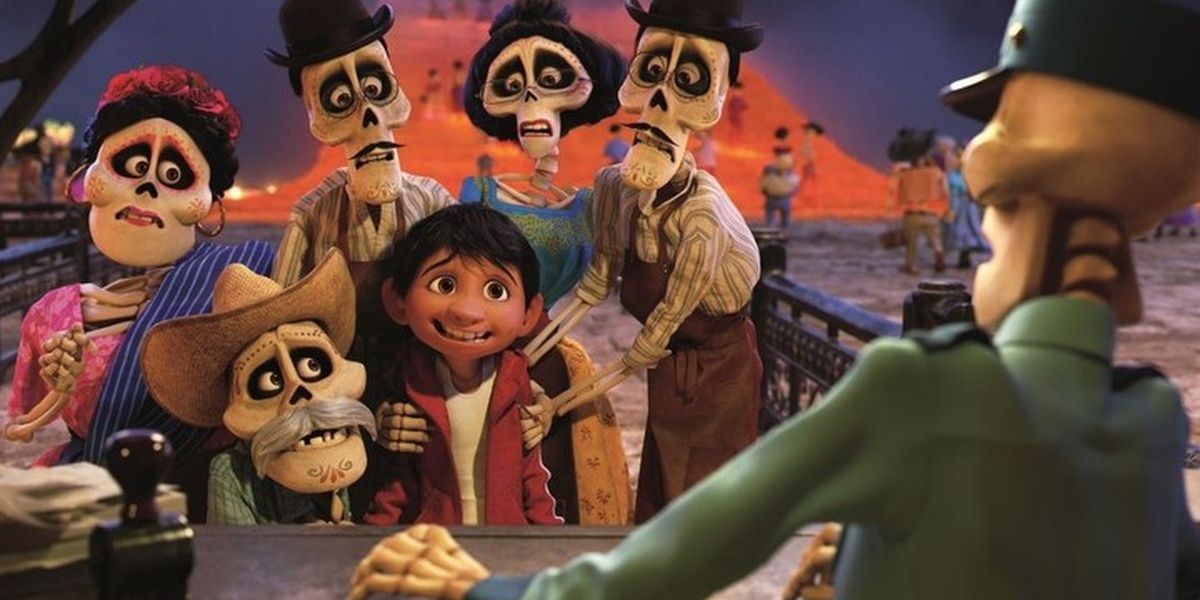 Miguel na terra dos mortos em Coco da Pixar