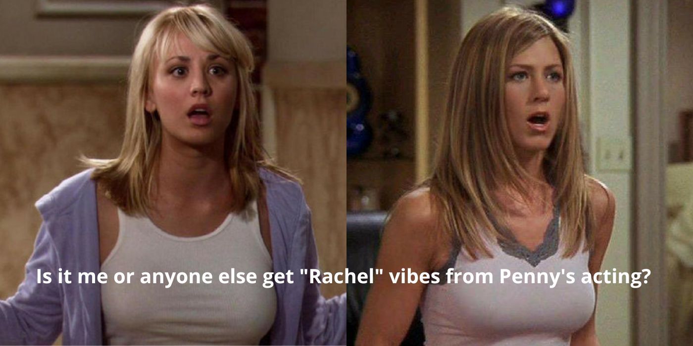 A split image of Penny and Rachel from TBBT and Friends
