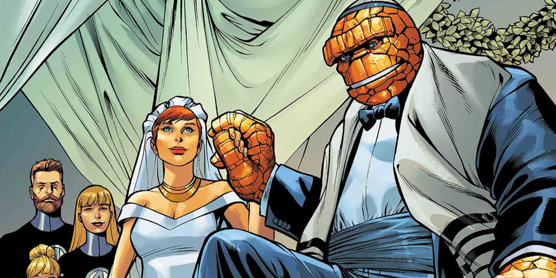 Alicia Masters And Benn Grimm marry in Fantastic Four Wedding Special comic book.