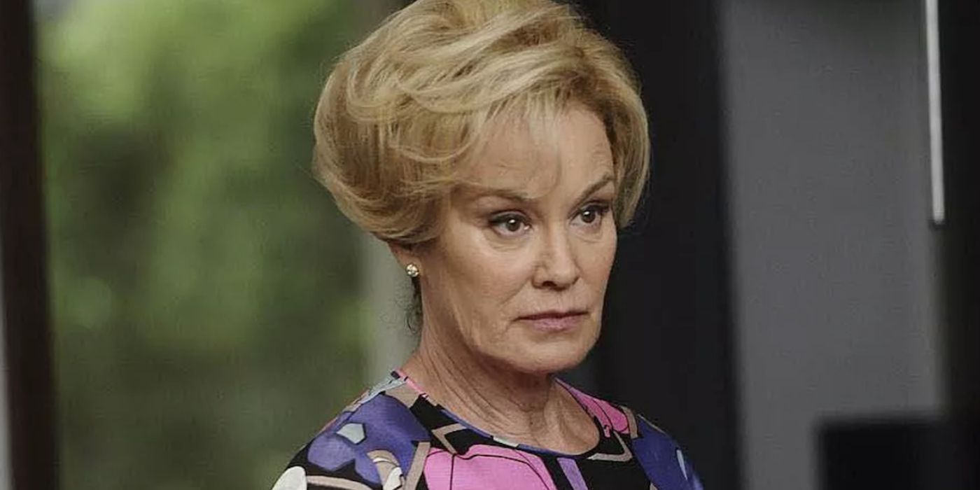 Constance Langdon raising her eyebrows and looking authoritative in American Horror Story Murder House