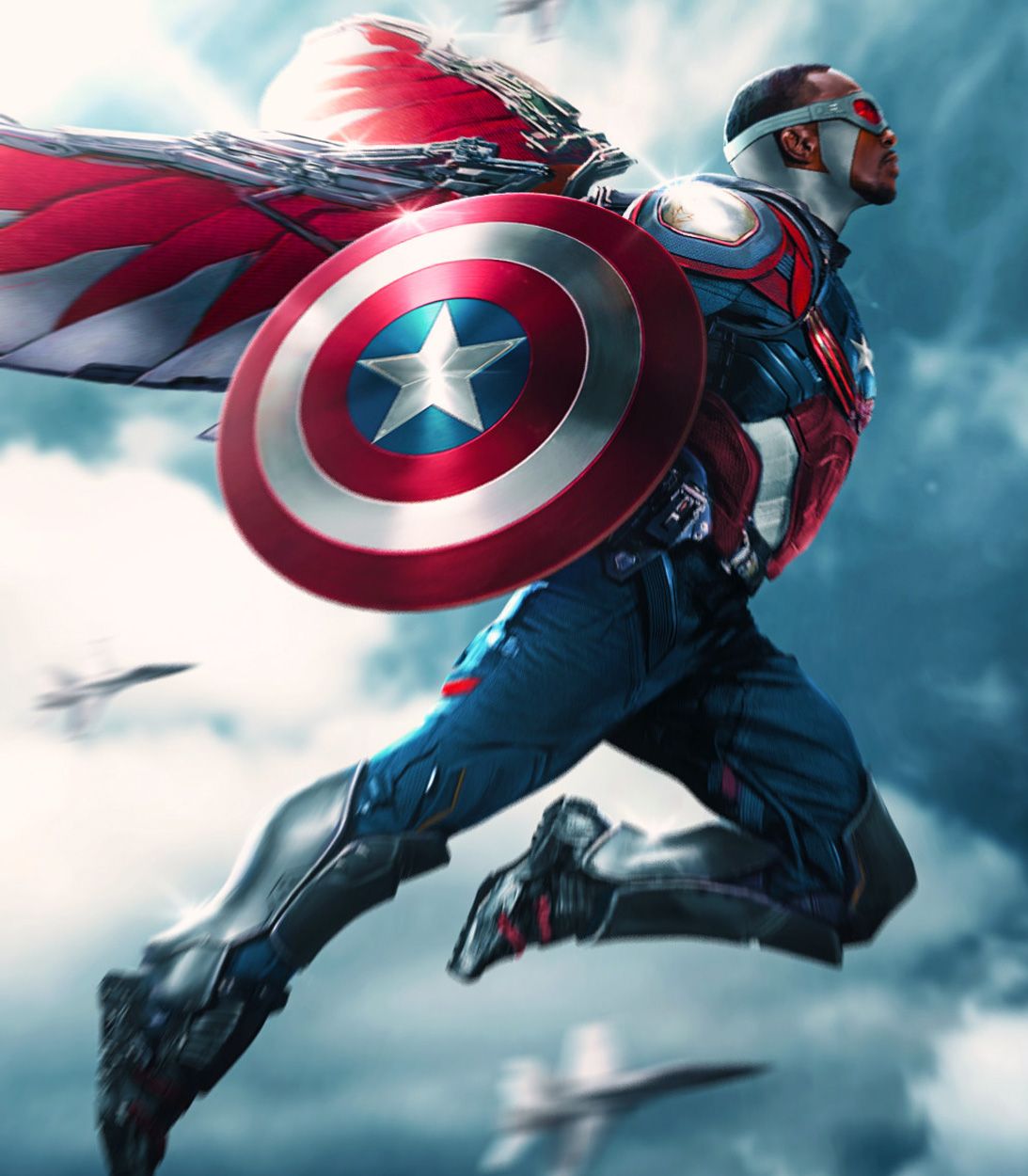 Anthony Mackie Captain America Costume Fan Art Aiko Aiham - VERTICAL