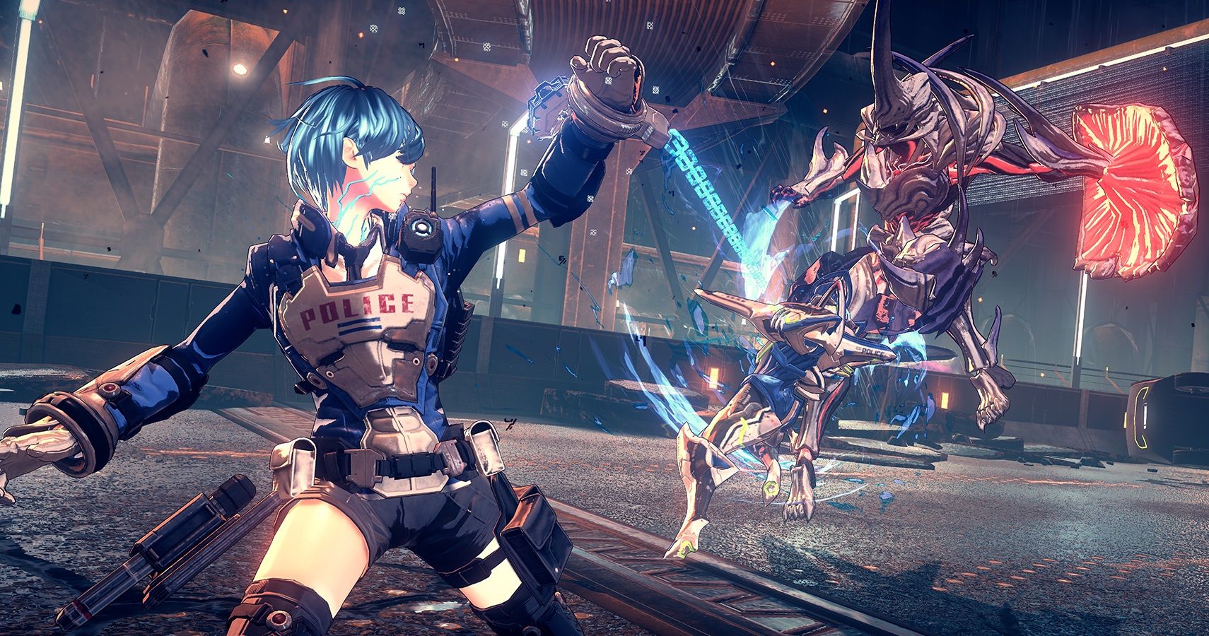 Female rotagonist is fighting with her Legion in Astral Chain