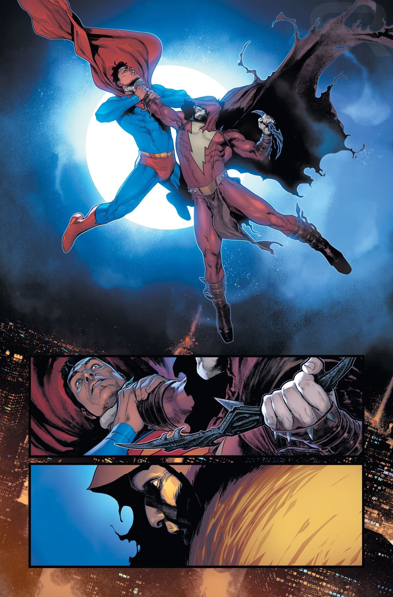 Batman Superman Comic Fighting Shazam