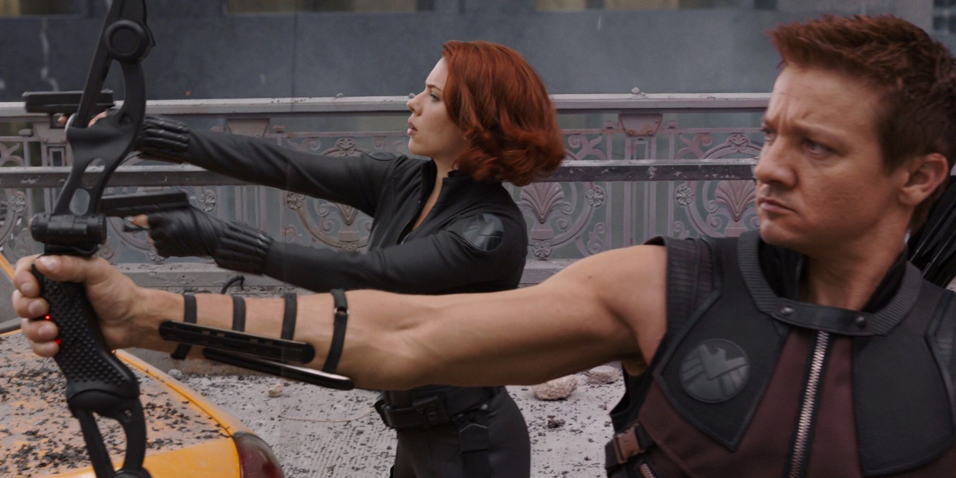 Black Widow and Hawkeye in The Avengers