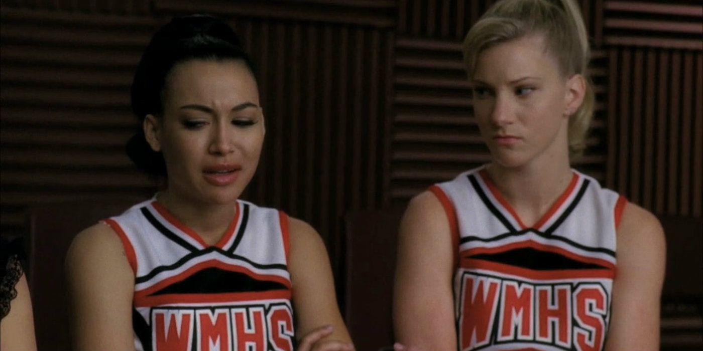 Santana and Brittany at the choir room in Glee.