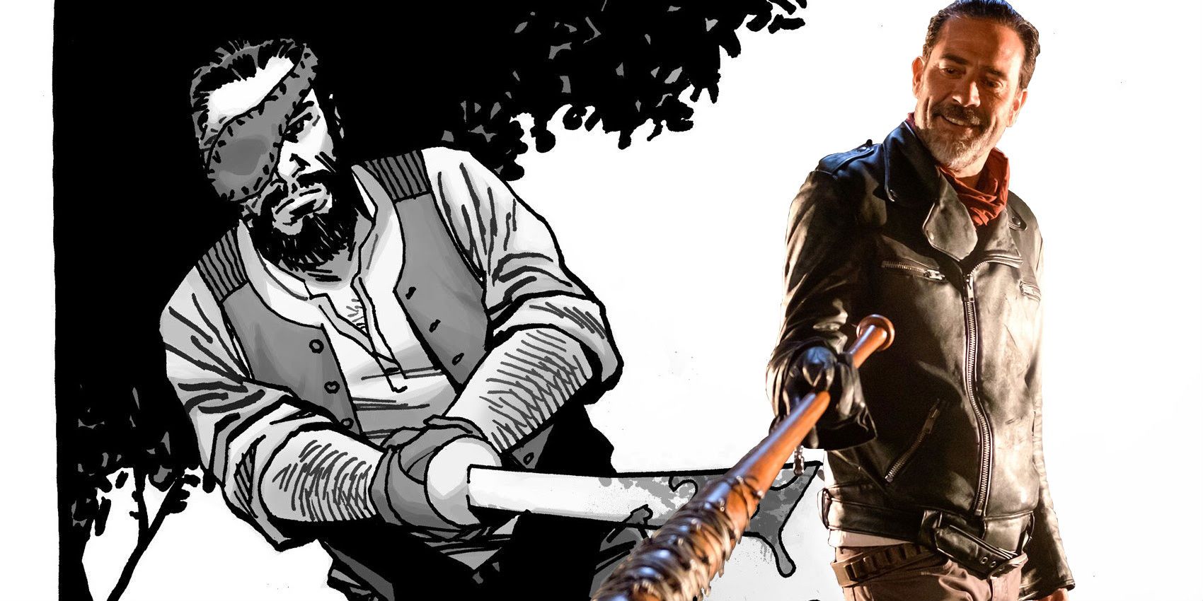 Carl Grimes The Walking Dead comic and Jeffrey Dean Morgan as Negan