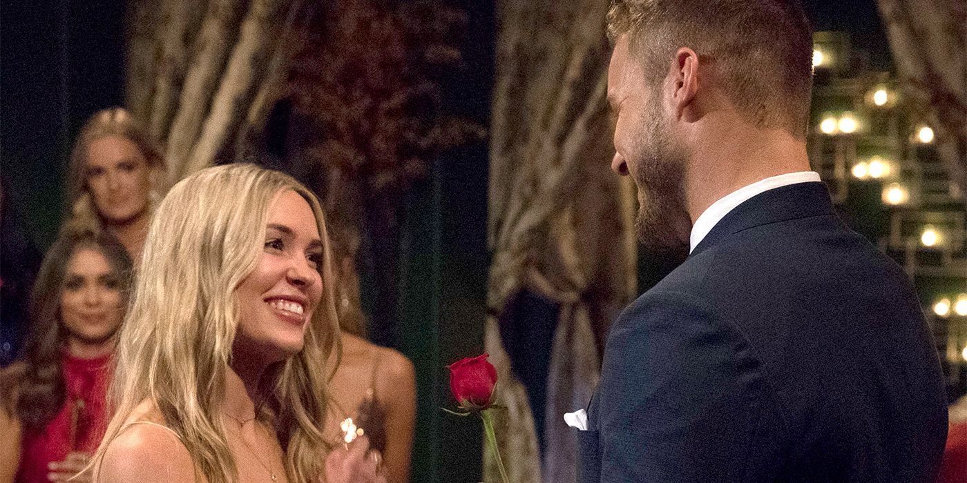 Colton giving Cassie a rose on The Bachelor