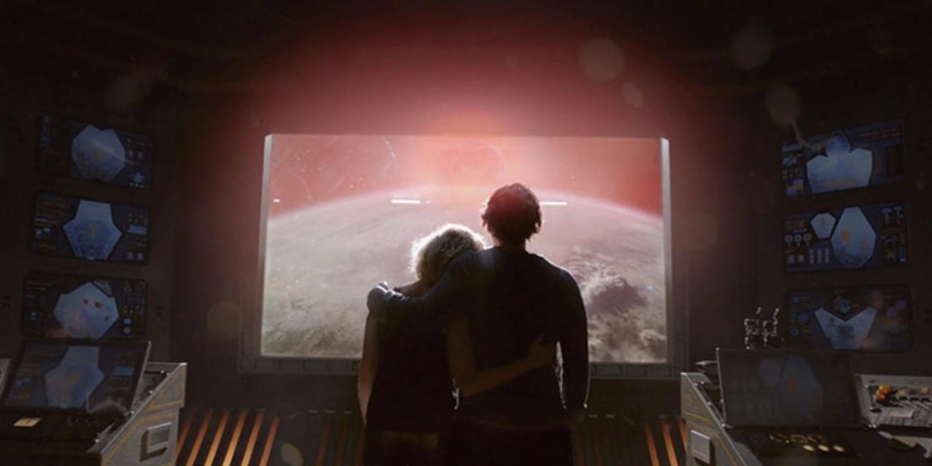 Clarke And Bellamy View The Planet In The 100 Season 5 Finale