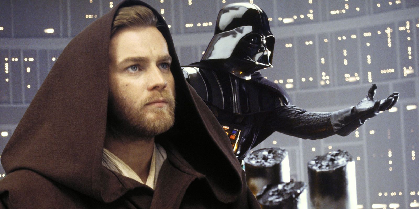 Darth Vader in Star Wars Empire Strikes Back Ewan McGregor as Obi-Wan Kenobi