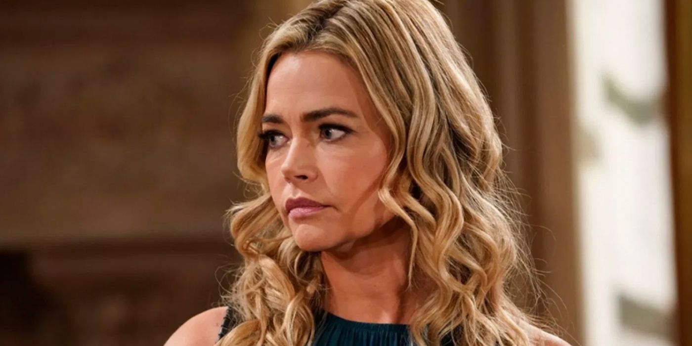 Denise Richards looking annoyed in Real Housewives of Beverly Hills