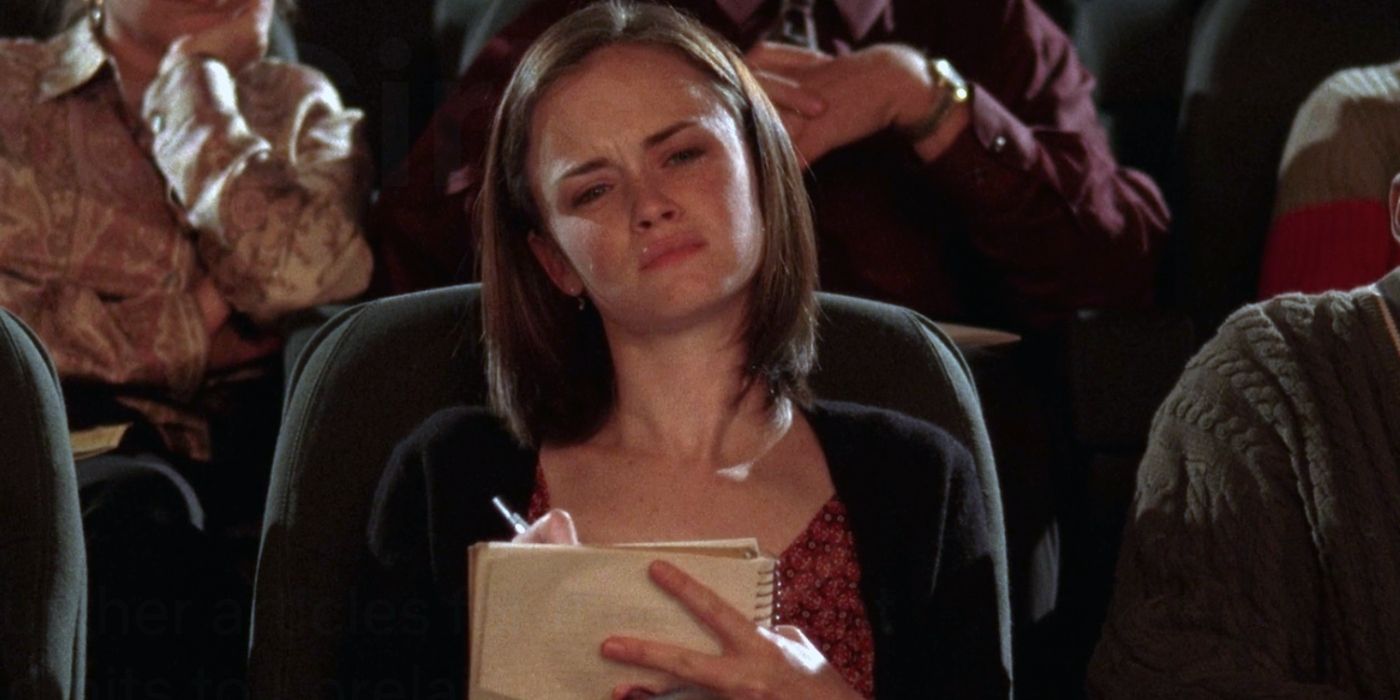 Rory writing a review of a dance performance at Yale on Gilmore Girls