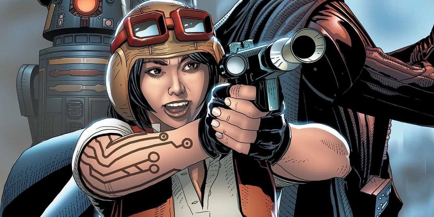 Doctor Aphra aims her blaster in Star Wars comics