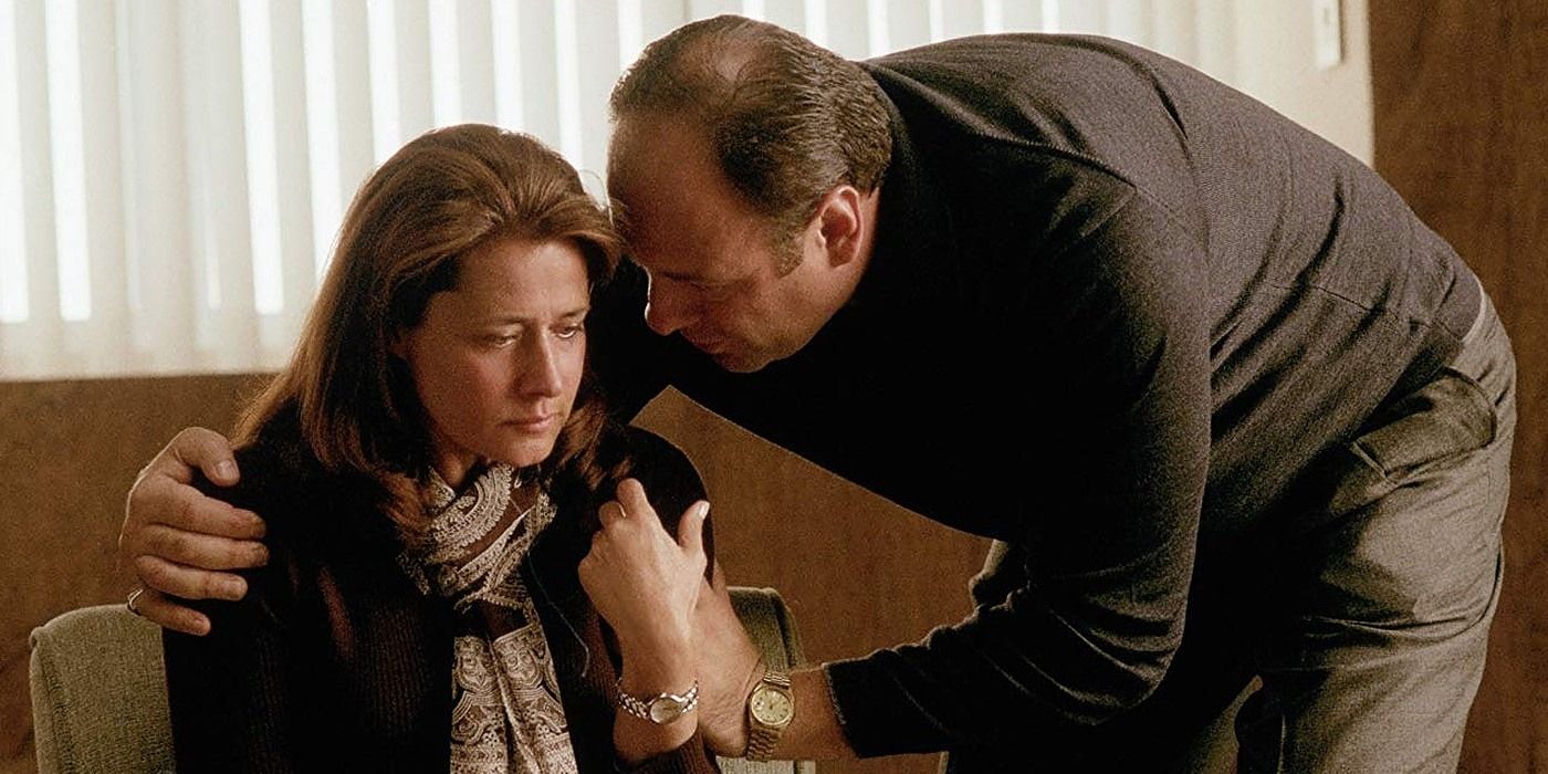 Dr Melfi and Tony Soprano in The Sopranos.