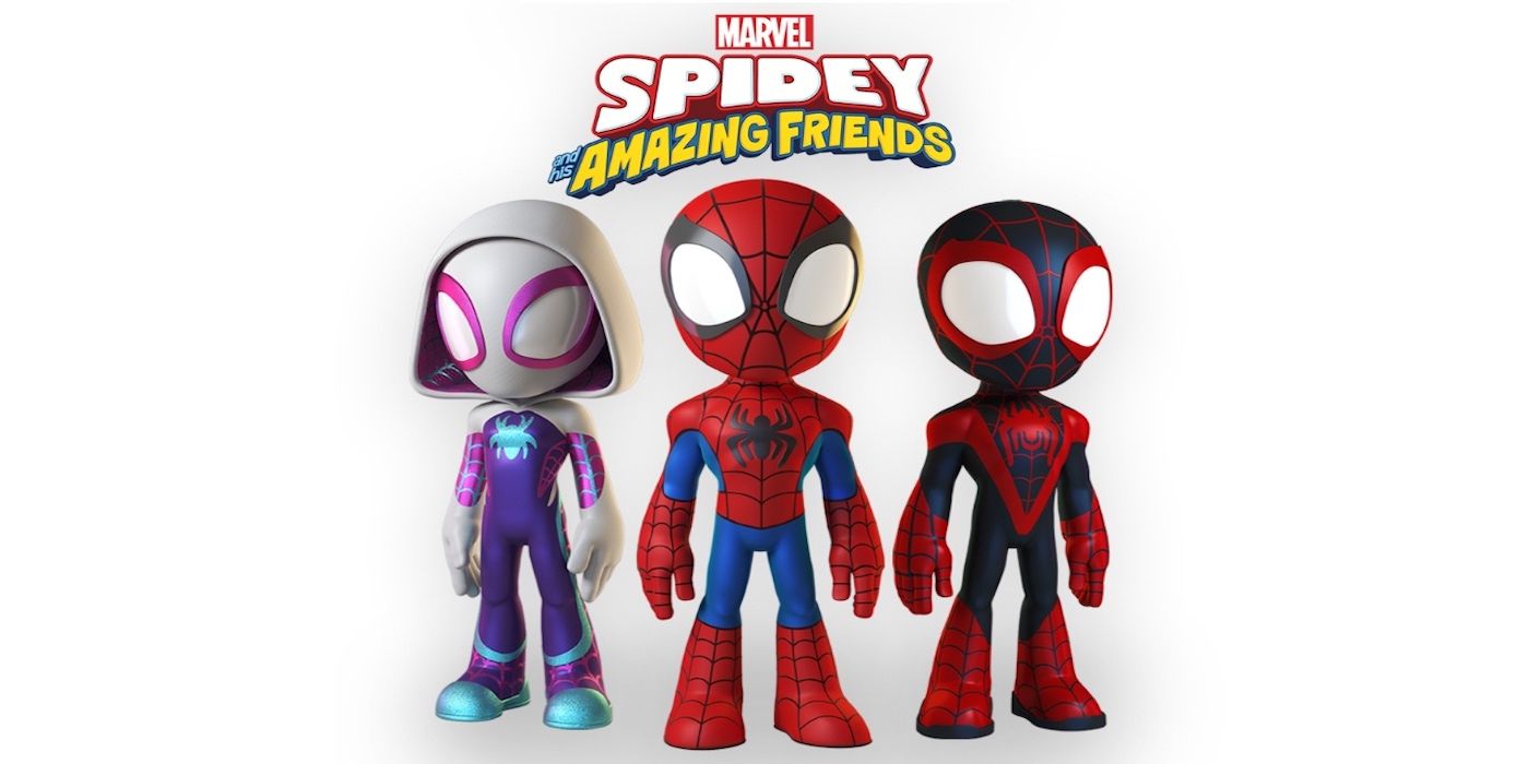 Ghost, Spider-Man, and Miles Morales in the promotional image for Spidey &amp; his Amazing Friends