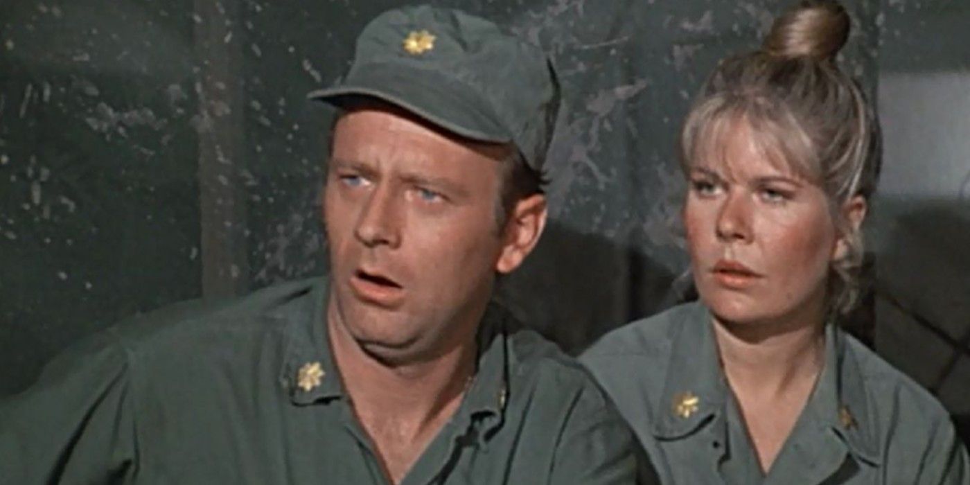 Margaret and Frank looking shocked in M*A*S*H