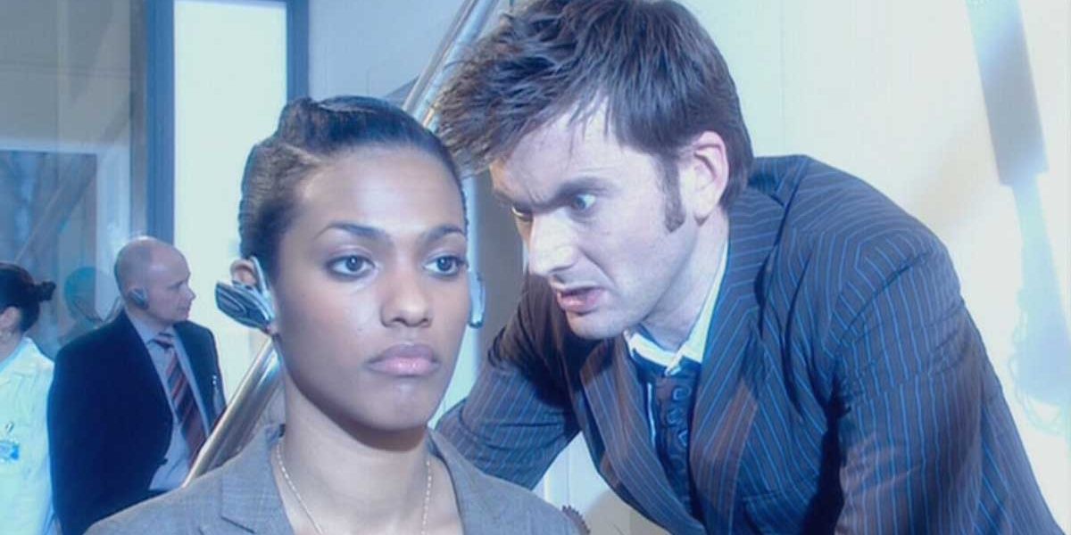Adeola and Ten in Doctor Who 