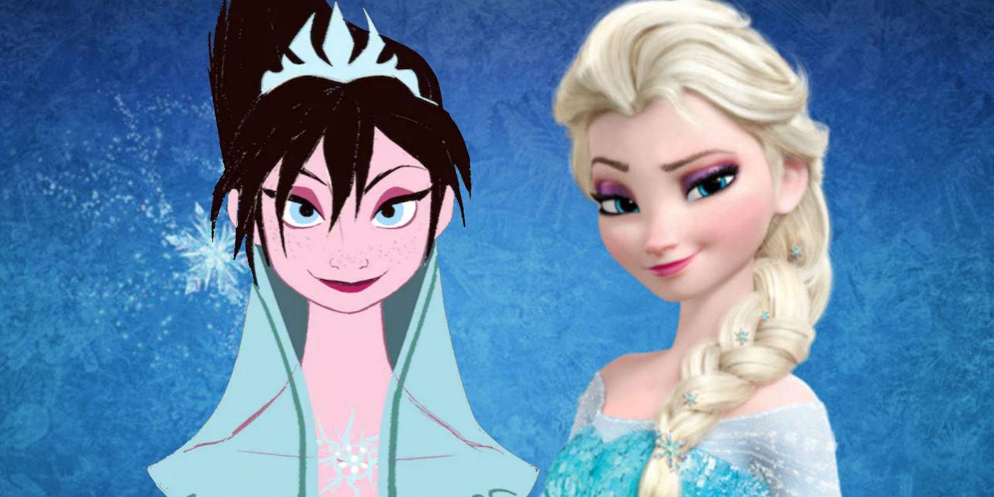 Figura PVC Diskvision Elsa Black Hair, 1/5, 40 Cm, Da Collezione Per Adulti