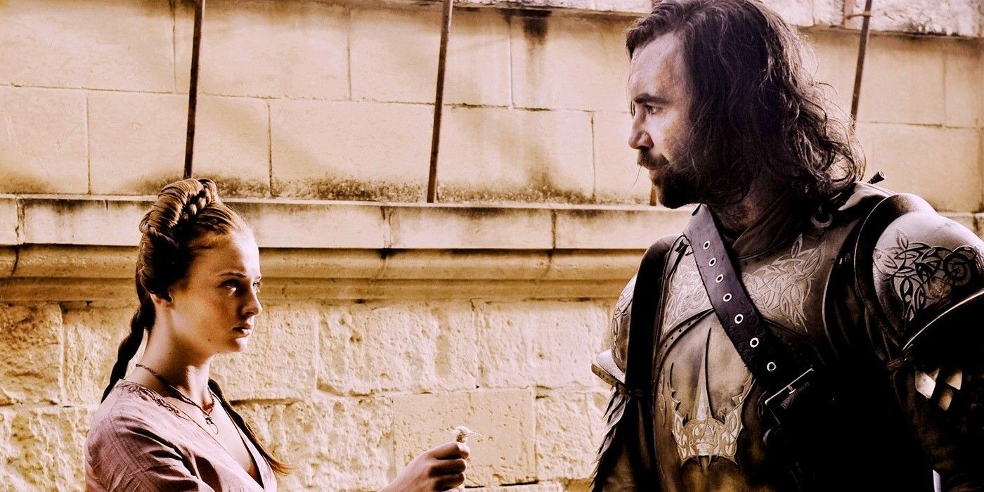 The Hound talking to Sansa