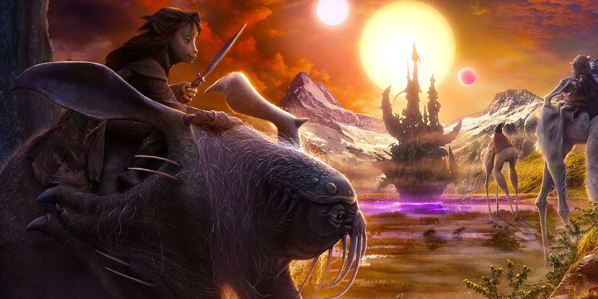 Gelfling riding Landstriders from The Dark Crystal Age of Resistance