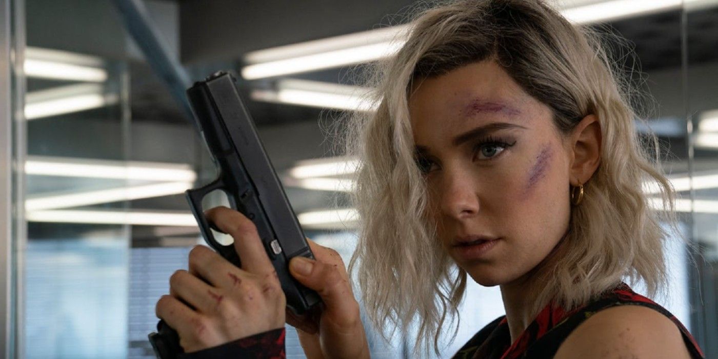 Hattie Shaw loading a gun in Hobbs & Shaw