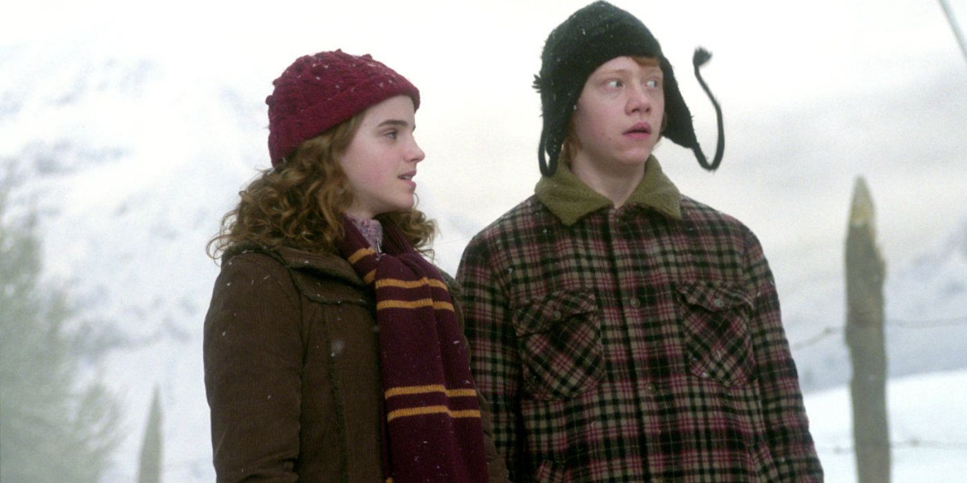 Rony e Hermione em Harry Potter 