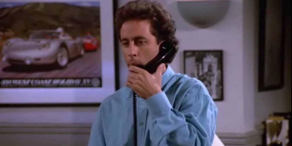 Jerry Seinfeld talking on the phone on Seinfeld