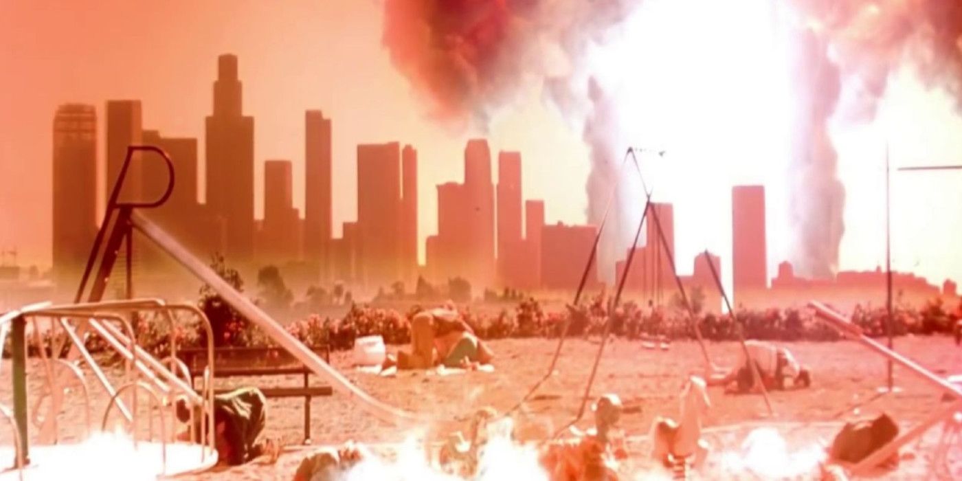 A city is destroyed in a Terminator movie